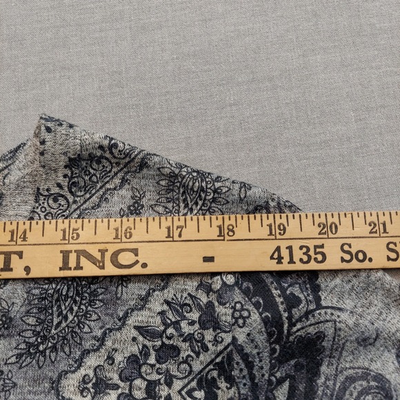 Est 1946 Paisley Tunic Top Womens Plus 22/24W Grey Blue Stretch Knit Boho Blouse - Picture 10 of 13